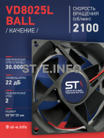 Вентилятор  VD8025L Ball (качения) 12V - st-e.info - Братск