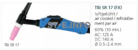Горелка для аргонодуговой сварки TIG SR-P 17 FX TBi  8 м (газовое охлаждение) - st-e.info - Братск