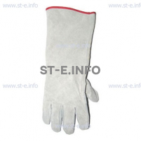 Перчатки-краги спилковые пятипалые серые с подложкой - st-e.info - Братск